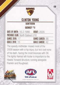 2011 Select AFL Champions #100 Clinton Young Back